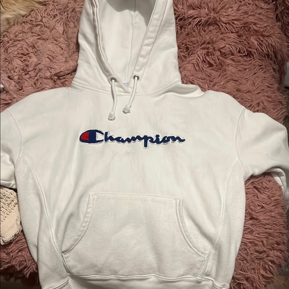 Champion White Pullover Hoodie
